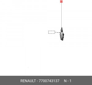 Свеча зажигания 7700743137 RENAULT
