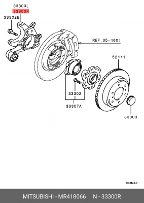 Кулак поворотный MR418066 MITSUBISHI