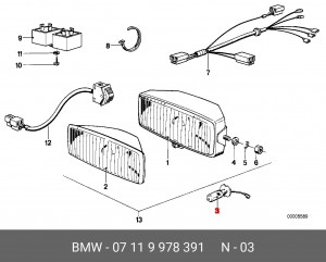 Лампа 07 11 9 978 391 BMW