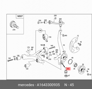 Опора шаровая подвески A 164 330 09 35 MERCEDES BENZ