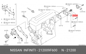 Термостат системы охлаждения 212009F600 NISSAN