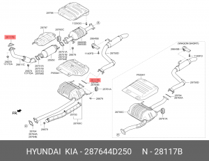 Прокладка системы выпуска ОГ 287644D250 HYUNDAI KIA