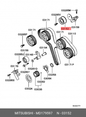 Ролик ремня ГРМ MD179597 MITSUBISHI