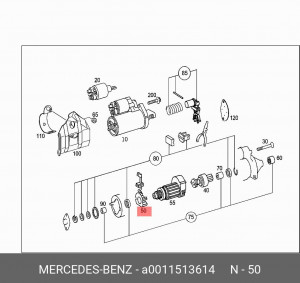 Щеточный узел стартера A 001 151 36 14 MERCEDES BENZ