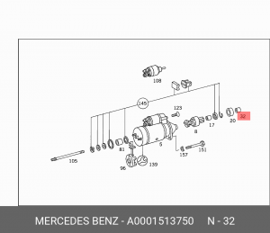 Втулка стартера A 000 151 37 50 MERCEDES BENZ