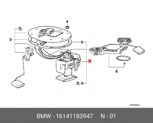 Насос электрический топливной системы 16 14 1 183 947 BMW