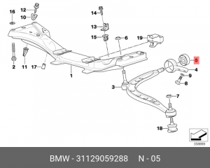 Сайлентблоки подвески (комплект) 31 12 9 059 288 BMW