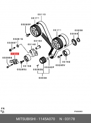 Натяжитель ремня ГРМ в сборе 1145A070 MITSUBISHI