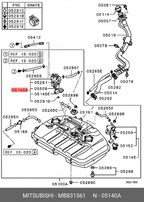 Насос электрический топливной системы MB831561 MITSUBISHI