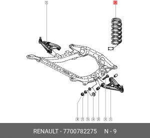 Пружина подвески 7700782275 RENAULT