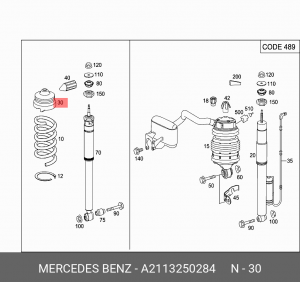 Опора амортизатора подвески A 211 325 02 84 MERCEDES BENZ
