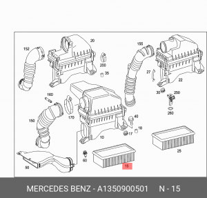 Фильтр воздушный A1350900501 MERCEDES BENZ