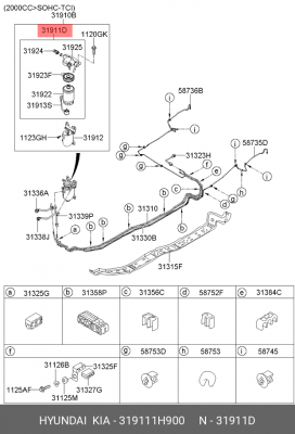 Фильтр топливный 319111H900 HYUNDAI KIA