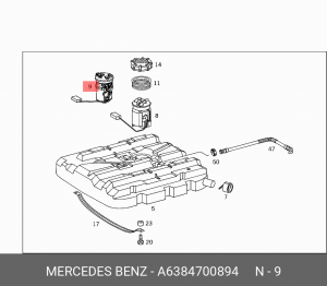 Насос электрический топливной системы A 638 470 08 94 MERCEDES BENZ
