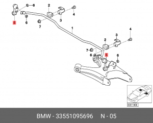 Стойка стабилизатора 33 55 1 095 696 BMW