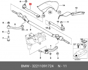 Наконечник рулевой тяги 32 21 1 091 724 BMW