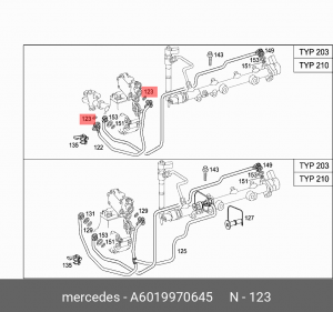 Кольцо уплотнительное A 601 997 06 45 MERCEDES BENZ
