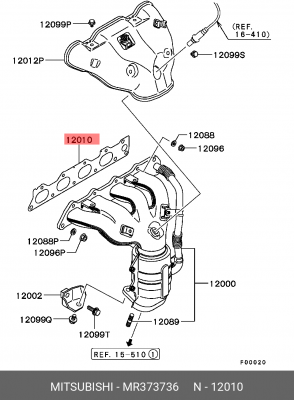 Прокладка выпускного коллектора MR373736 MITSUBISHI