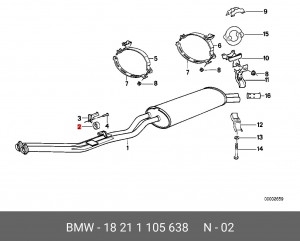 Кольцо резиновое 18 21 1 105 638 BMW