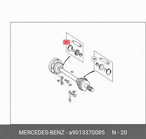Пыльник ШРУСа (комплект) A 901 337 00 85 MERCEDES BENZ
