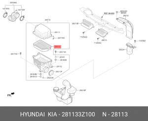 Фильтр воздушный 281133Z100 HYUNDAI KIA