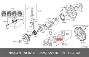 Вкладыши коренные коленвала 12261-6N210 NISSAN