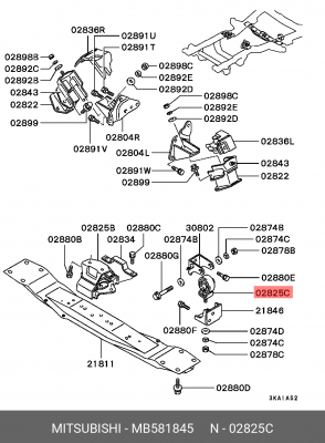 Подушка двигателя MB581845 MITSUBISHI