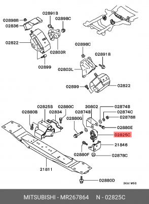 Подушка двигателя MR267864 MITSUBISHI