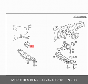 Подушка двигателя A 124 240 06 18 MERCEDES BENZ