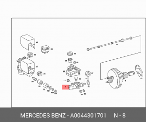 Цилиндр тормозной главный A 004 430 17 01 MERCEDES BENZ