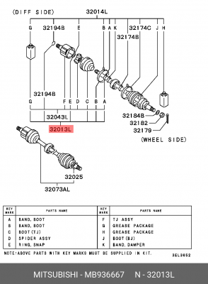 Пыльник ШРУСа MB936667 MITSUBISHI