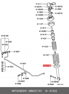 Амортизатор подвески MB631741 MITSUBISHI