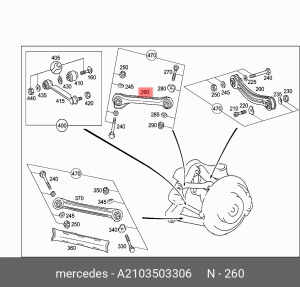 Рычаг подвески A2103503306 MERCEDES BENZ