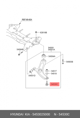Опора шаровая подвески 54530-25000 HYUNDAI KIA