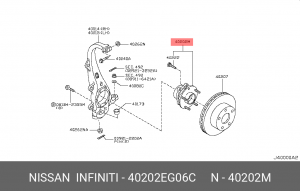 Подшипник ступицы колеса со ступицей (комплект) 40202-EG06C NISSAN