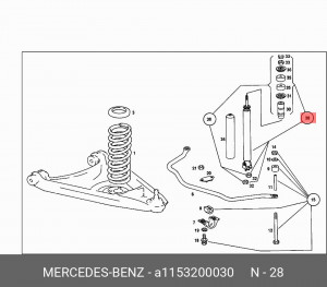 Амортизатор подвески A1153200030 MERCEDES BENZ