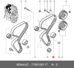 Ролик ремня ГРМ 7700108117 RENAULT