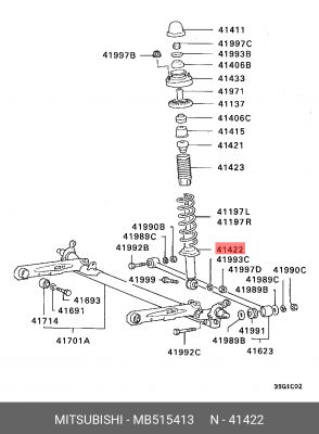 Амортизатор подвески MB515413 MITSUBISHI