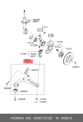 Рычаг подвески 54501-1E100 HYUNDAI KIA