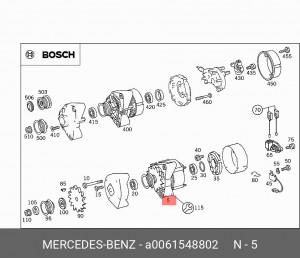 Генератор A0061548802 MERCEDES BENZ