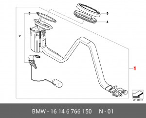Насос электрический топливной системы в сборе 16 14 6 766 150 BMW