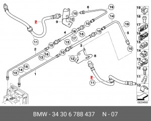 Шланг тормозной 34 30 6 788 437 BMW