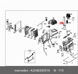 Фильтр салона A 204 830 05 18 MERCEDES BENZ
