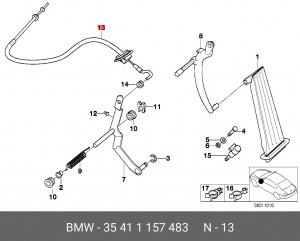 Трос педали газа - акселератора 35 41 1 157 483 BMW