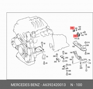 Опора коробки передач A 639 242 00 13 MERCEDES BENZ