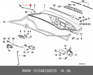 Амортизатор крышки багажника 51 24 8 230 070 BMW
