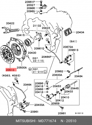 Диск сцепления MD771674 MITSUBISHI