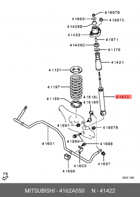Амортизатор подвески 4162A050 MITSUBISHI