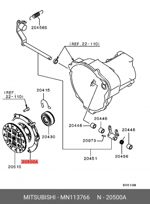 Крышка картера сцепления MN113766 MITSUBISHI