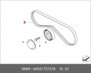 Ремень приводной 64 55 1 727 378 BMW